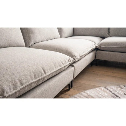 L Shape Sofa Set: Family-Friendly Fabric & Comfortable Sofa