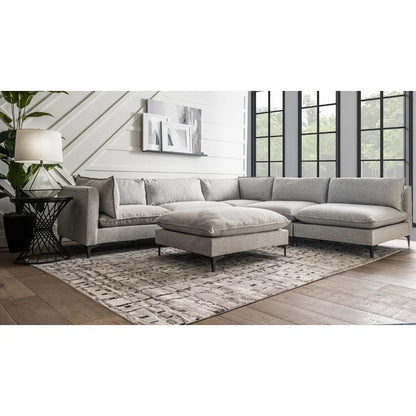 L Shape Sofa Set: Family-Friendly Fabric & Comfortable Sofa