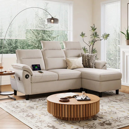 L Shape Sofa Set: L-Shaped 3-Seat Couch