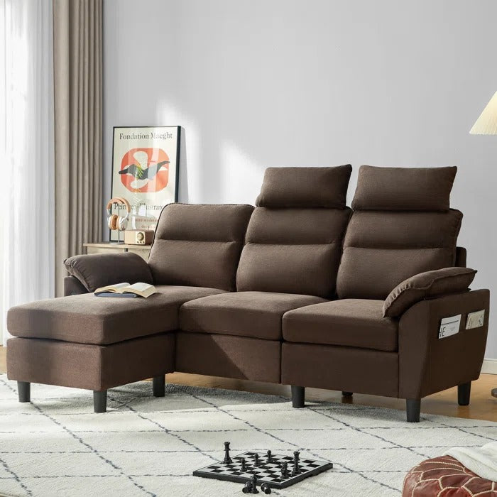 L Shape Sofa Set: L-Shaped 3-Seat Couch