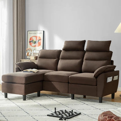 L Shape Sofa Set: L-Shaped 3-Seat Couch