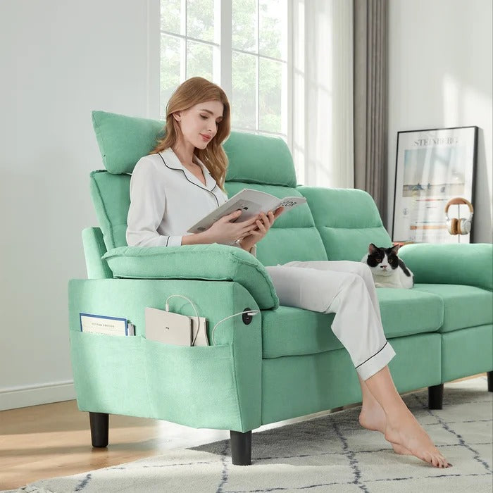 L Shape Sofa Set: L-Shaped 3-Seat Couch