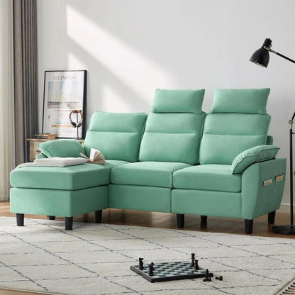 L Shape Sofa Set: L-Shaped 3-Seat Couch