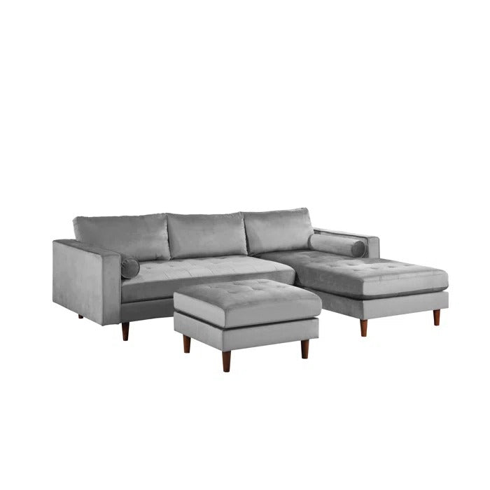 L Shape Sofa Set: Reversible Sofa & Chaise with Ottoman