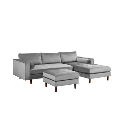L Shape Sofa Set: Reversible Sofa & Chaise with Ottoman