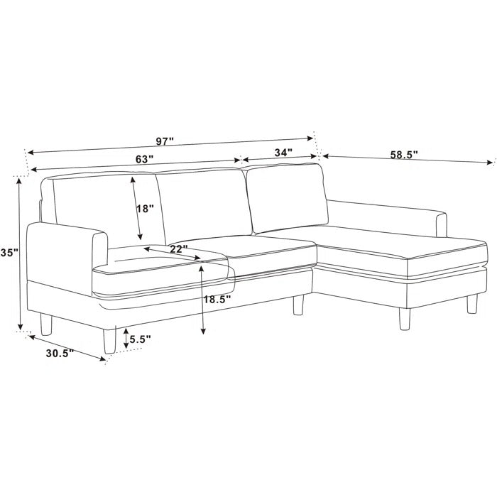 L Shape Sofa Set: Sofa-and-Chaise Sectional Set