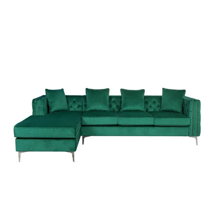 L Shape Sofa Set: Solid Wood Frame