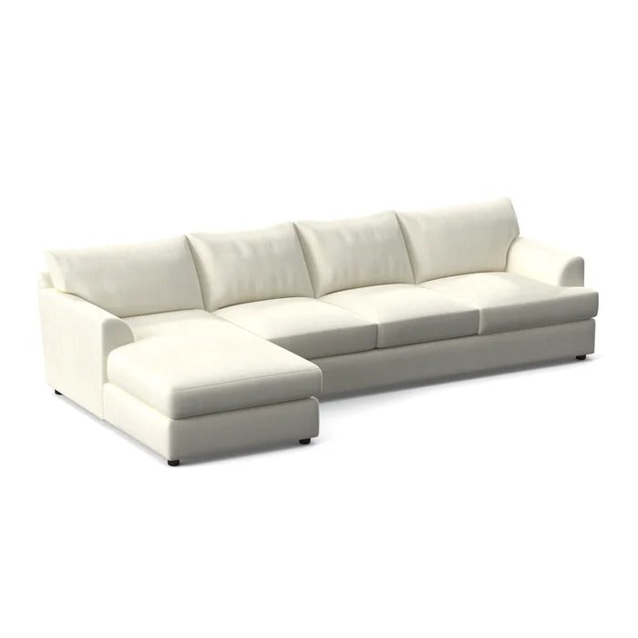 L Shape Sofa Set: Sturdy Steel Springs and Kiln-Dried Wood