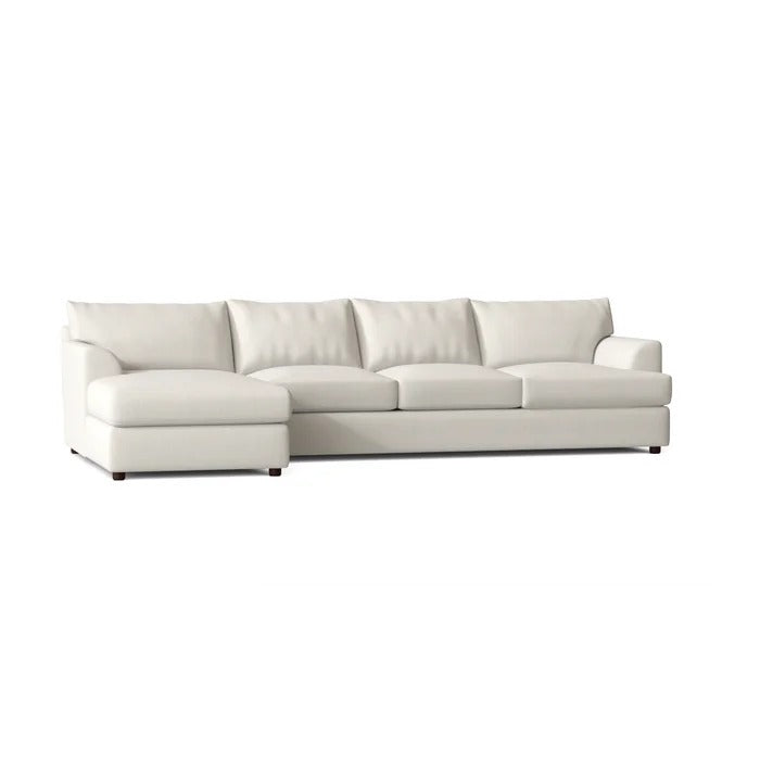 L Shape Sofa Set: Sturdy Steel Springs and Kiln-Dried Wood