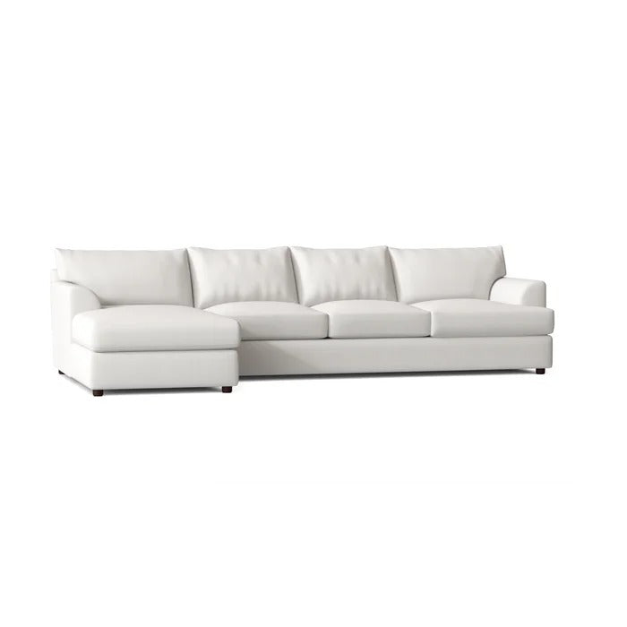 L Shape Sofa Set: Sturdy Steel Springs and Kiln-Dried Wood
