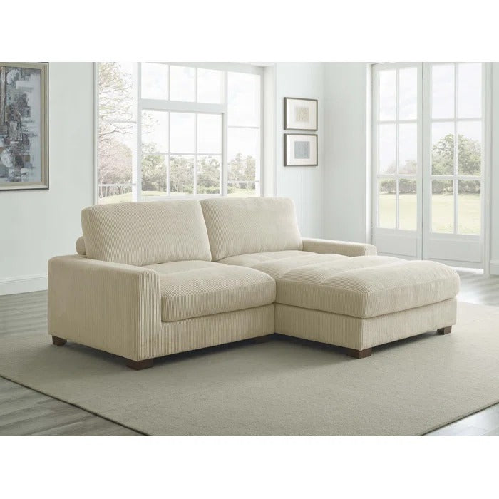 L Shape Sofa Set: Wide Right Hand Facing Sofa & Chaise