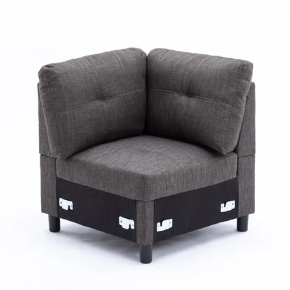 L Shape ofa Set: Modular Sofa & Chaise with Ottoman