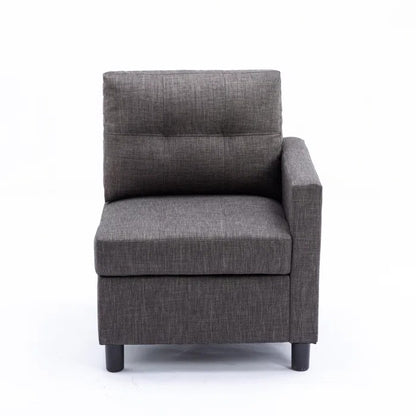 L Shape ofa Set: Modular Sofa & Chaise with Ottoman