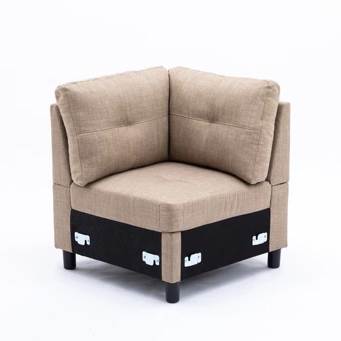 L Shape ofa Set: Modular Sofa & Chaise with Ottoman