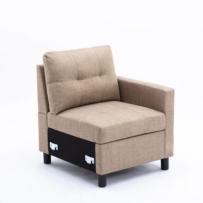 L Shape ofa Set: Modular Sofa & Chaise with Ottoman