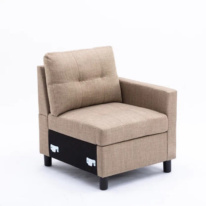 L Shape ofa Set: Modular Sofa & Chaise with Ottoman