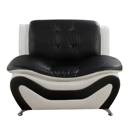 Luxury Sofa Sets: 3-Piece Two-Tone Faux Leather Sofa, Loveseat & Chair Set