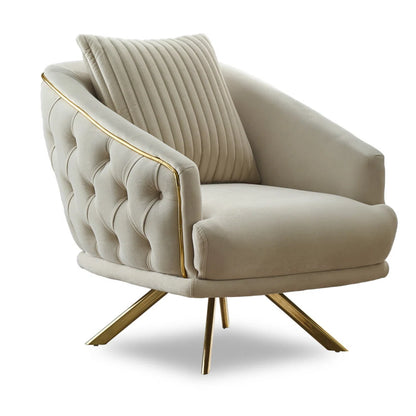 Luxury Sofa Sets: 4-Piece Velvet Sofa & Chair Set with Tufted Design and Gold Legs