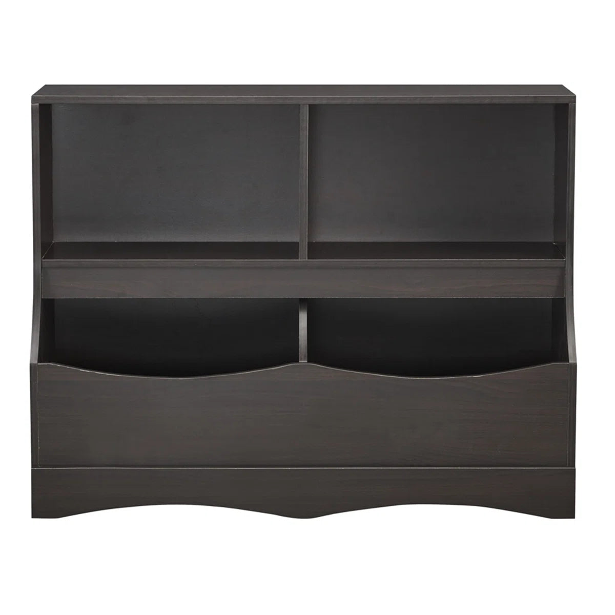 Kids Toy Storage Unit: Lavella Toy & Book Rack with Bookshelves & Cubbies – Espresso Finish