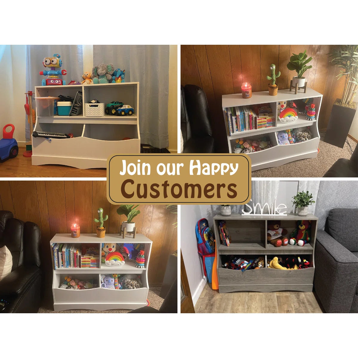Kids Toy Storage Unit: Lavella Toy & Book Rack with Bookshelves & Cubbies – Espresso Finish