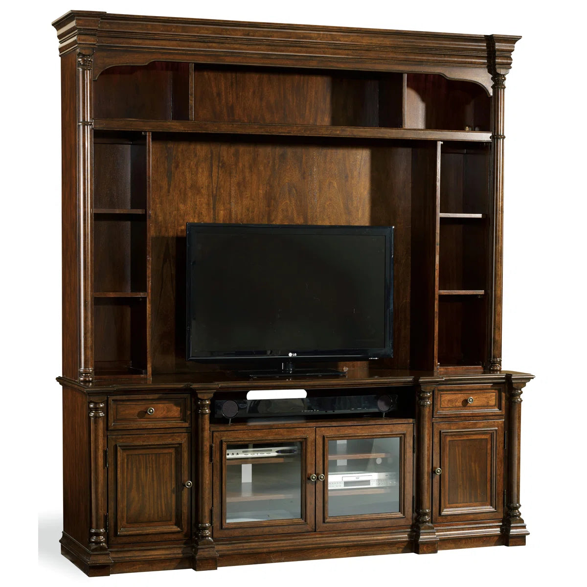 tv panel: 88" TV Console in Solid Wood with Ample Storage