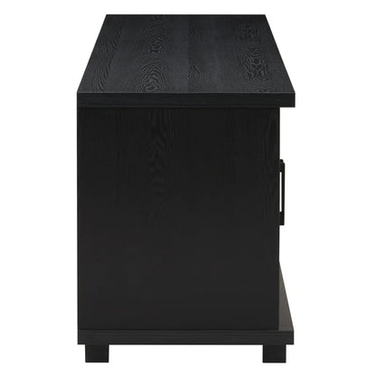tv panel: Modern TV panel for 88" screens with open shelves and storage