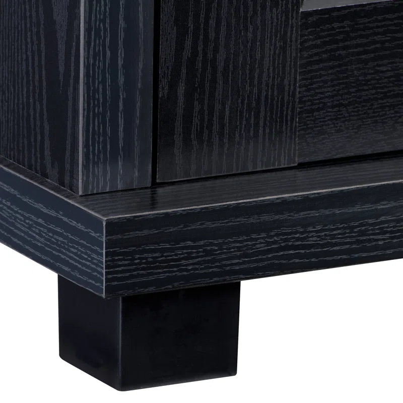 tv panel: Modern TV panel for 88" screens with open shelves and storage