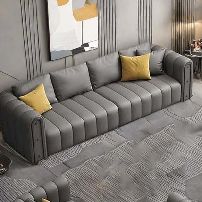 7 Seater Sofa Set: Modern 4-Piece Faux Leather Sofa Set