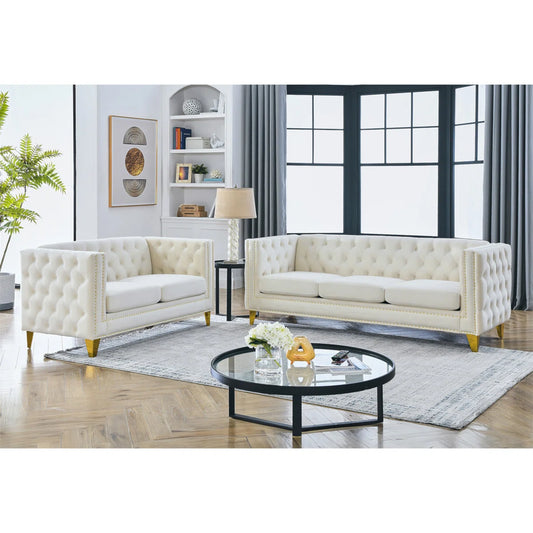 7 Seater Sofa Set: Velvet  Combination Sofa for Comfort and Style Set