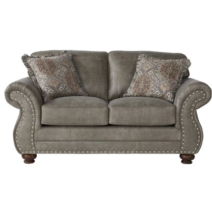 Luxury Sofa Sets: Traditional Style 2-Piece Sofa Set – Sofa & Loveseat with Nailhead Detailing