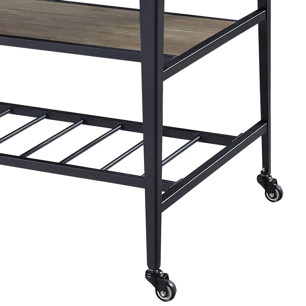 Kitchen Island Table: Rectangular Rolling Cart with 3 Drawers &amp; 2-Tier Shelf Storage