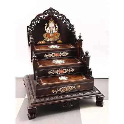 Mandir: Wooden Brown Handmade Temple