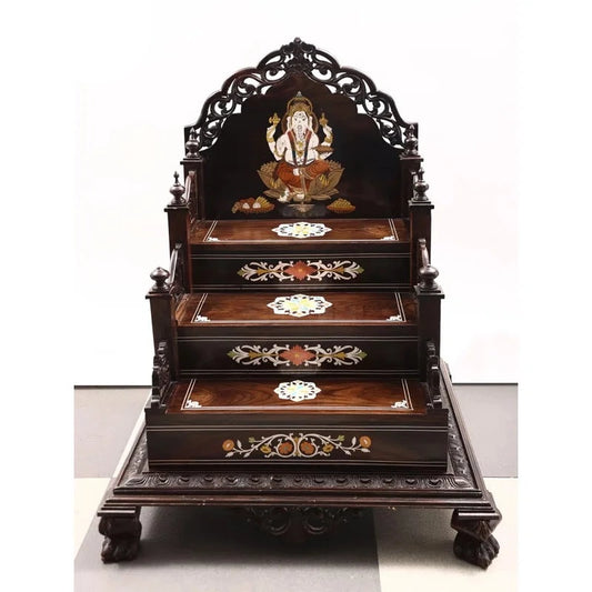 Mandir: Wooden Brown Handmade Temple