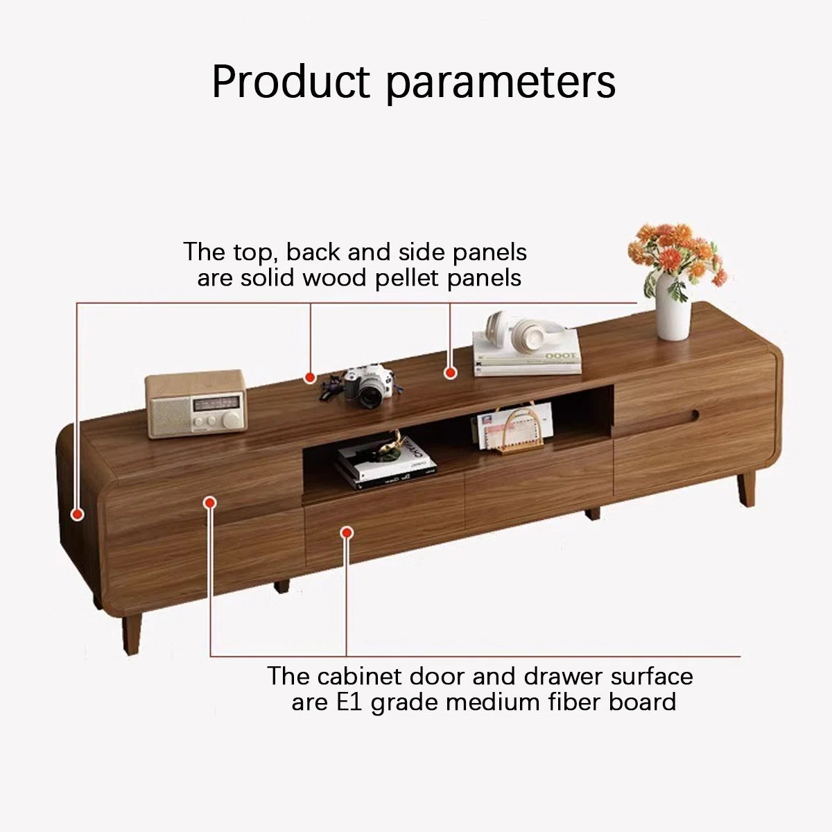 tv panel: Modern tv panel Made of Durable Manufactured Wood with Storage