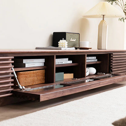 tv panel: Fully Assembled Minimalist TV Console with Drawers and Flip-down Door