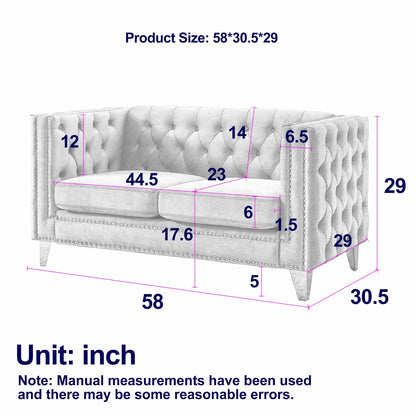 7 Seater Sofa Set:  2 - Piece Velvet Modular Chaise & Stylish Sofa
