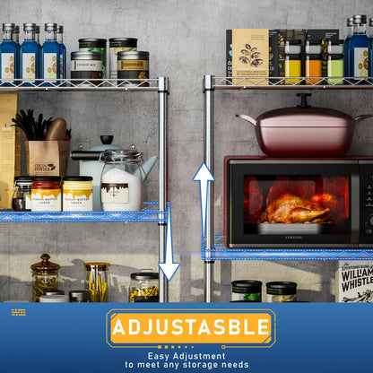 Kitchen Racks: Adjustable 6-tier Steel Wire Shelving Unit With Wheels