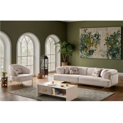 7 Seater Sofa Set: Luxurious Velvet 3-Piece Living Room sofa