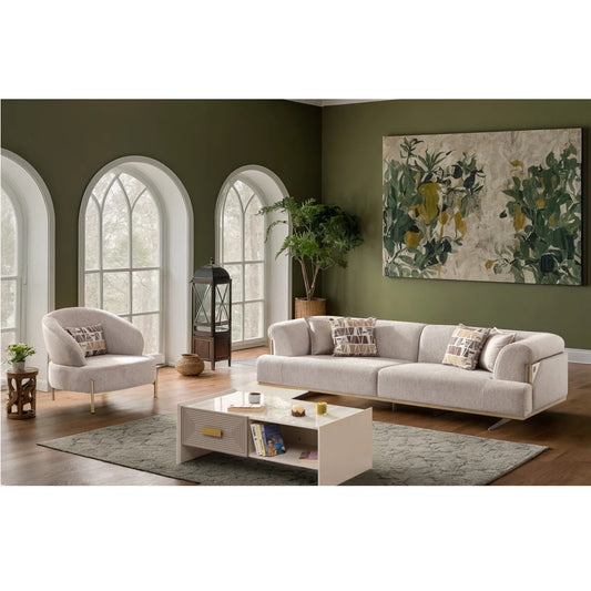 7 Seater Sofa Set: Luxurious Velvet 3-Piece Living Room sofa