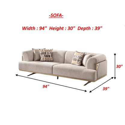 7 Seater Sofa Set: Luxurious Velvet 3-Piece Living Room sofa