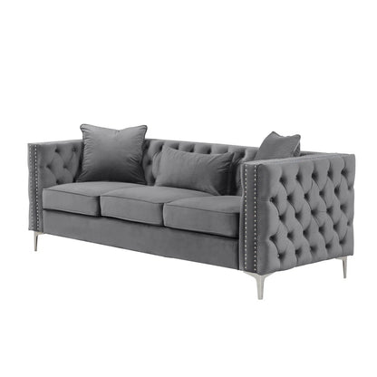 7 Seater Sofa Set: Marti Hickory Geovanni 3-Piece Velvet Living Room Set
