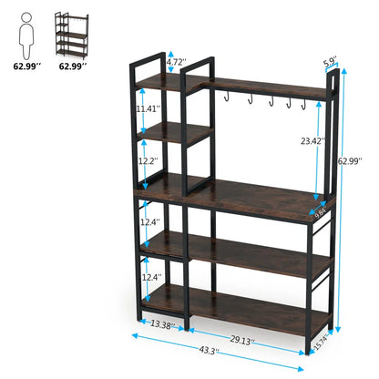 Kitchen Racks: 43.3'' Standard Baker's Rack Made of Wood and Compatible with Microwaves