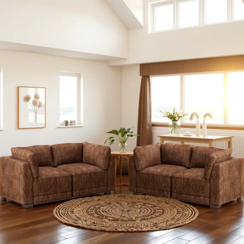 Luxury Sofa Sets: Modular Chenille Fabric Loveseat Set – Elegant, Configurable & Ultra-Comfy