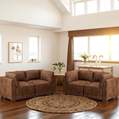 Luxury Sofa Sets: Modular Chenille Fabric Loveseat Set – Elegant, Configurable & Ultra-Comfy