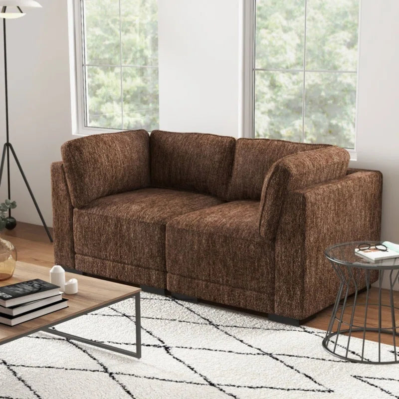 Luxury Sofa Sets: Modular Chenille Fabric Loveseat Set – Elegant, Configurable & Ultra-Comfy