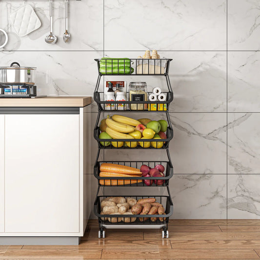Kitchen Racks: 44.1" H x 16.1" W Wheeled Utility Cart