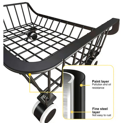Kitchen Racks: 44.1" H x 16.1" W Wheeled Utility Cart