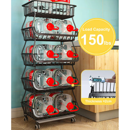 Kitchen Racks: 44.1" H x 16.1" W Wheeled Utility Cart