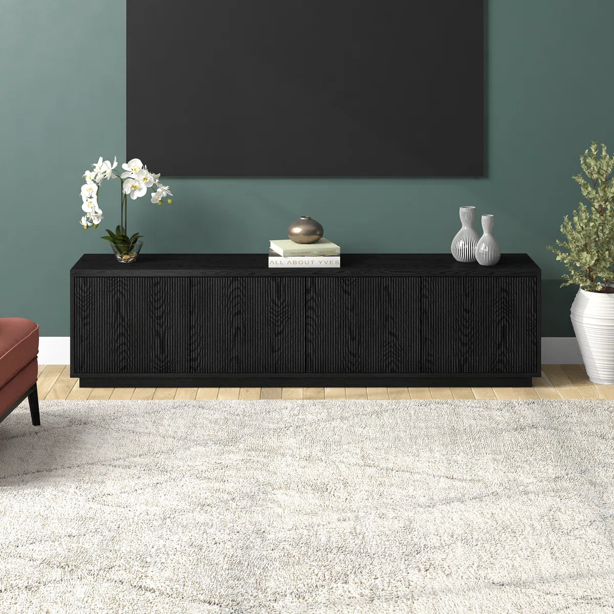 tv panel: TV furniture with elegant design and functional compartments for media storage