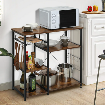 Kitchen Rack: Microwave Oven Stand Organizer Workstation, Kitchen Bakers Rack